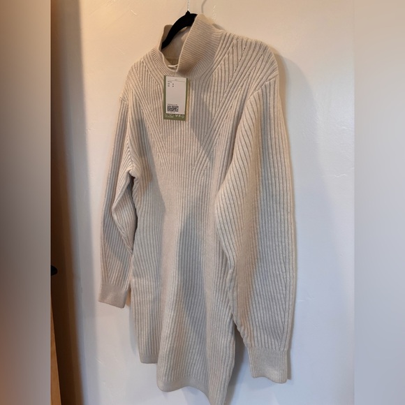 H&M Cream Ribbed Mock Neck Sweater Dress | NWT - Picture 5 of 6